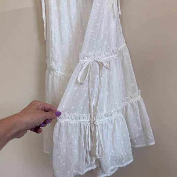 All Saints Tilly Short Dobby Little White Dress Tiered Ruffle Prairie Women’s 2 - Picture 6 of 9